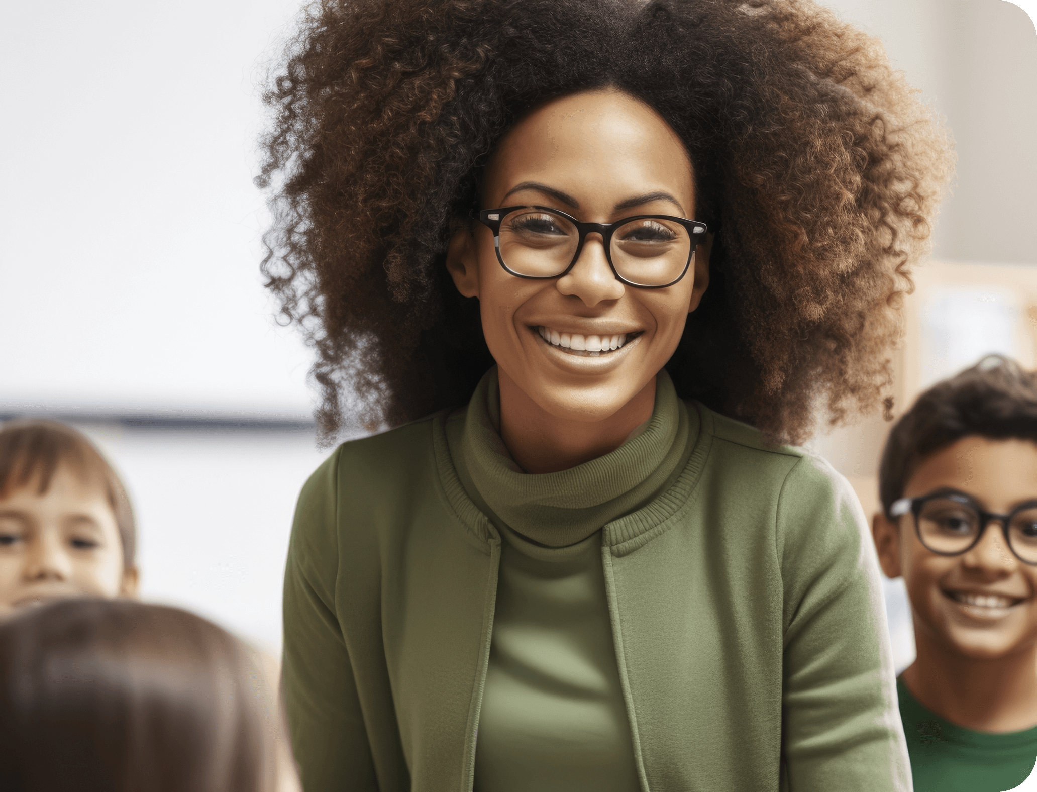 Facilitator teaching students